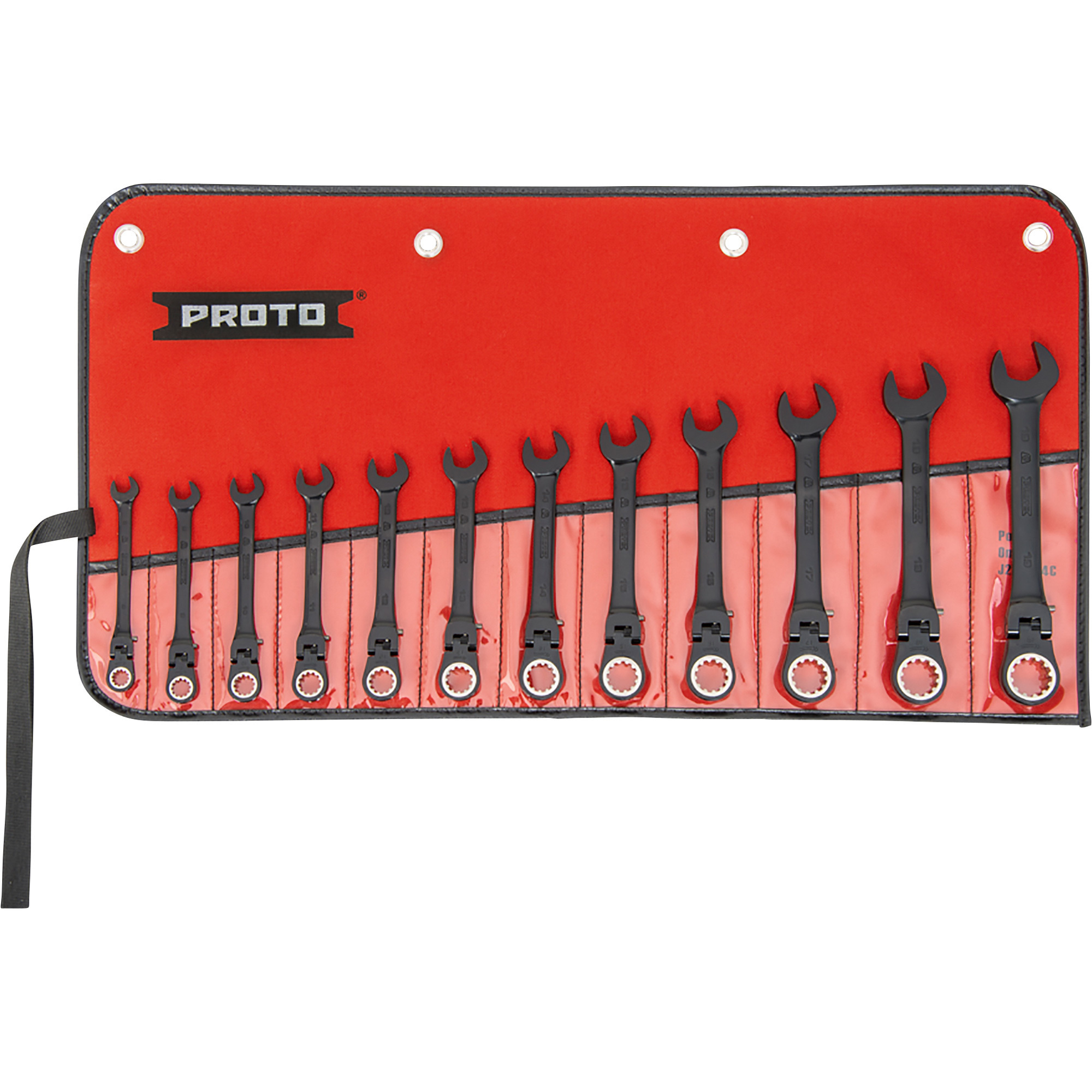Proto Combination Locking FlexHead Ratcheting Wrench Set — 12Pc